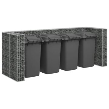 Vidaxl Gabion Wall For Garbage Bins Galvanised Steel 320x100x120 Cm