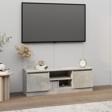 Vidaxl Tv Cabinet With Door Concrete Grey 102x30x36 Cm