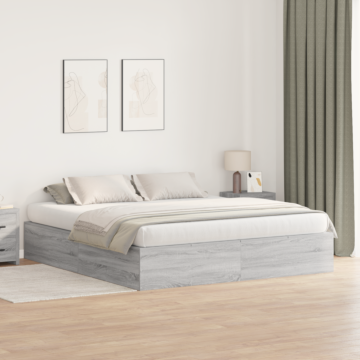 Vidaxl Storage Bed Frame Grey Sonoma 180x200 Cm