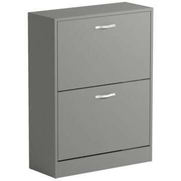 2 Drawer Shoe Cabinet, Grey