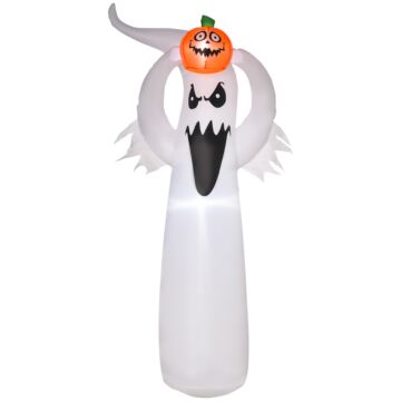 Homcom Next Day Delivery 6ft 1.8m Led Halloween Inflatable Decoration Floating Ghost & Pumpkin Party Outdoors Yard Lawn