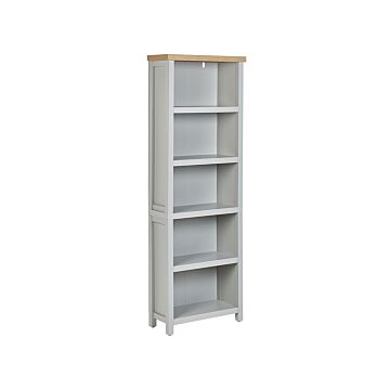 Bookcase Grey Light Wood Particle Board 5 Shelves Storage Unit Scandinavian Traditional Style Beliani