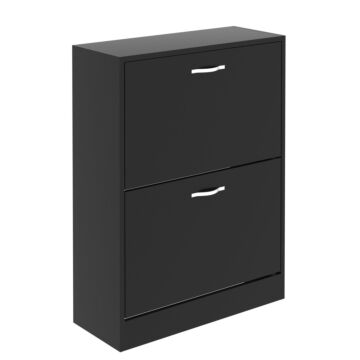 Vida Designs 2 Drawer Shoe Cabinet, Black