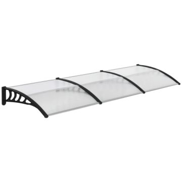 Outsunny Front Door Canopy, Outdoor Awning, 300 X 96cm Rain Shelter For Window, Porch And Front/back Door, Clear