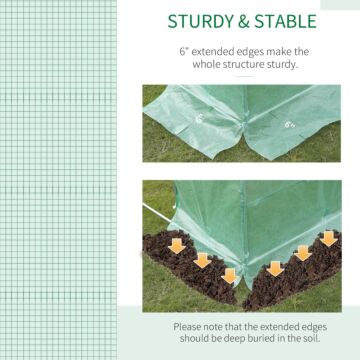 Outsunny 6 X 3 X 2m Greenhouse Replacement Cover Only Winter Garden Plant Pe Cover For Tunnel Walk-in Greenhouse With Roll-up Windows