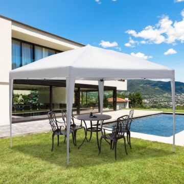 Outsunny 3 X 3 Meter Garden Heavy Duty Pop Up Gazebo Marquee Party Tent Folding Wedding Canopy-white