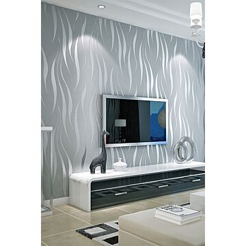 9.5m X 53cm 3d Modern Water Waves Fashion Non-woven Wallpapers