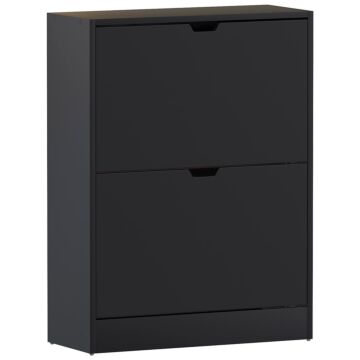 Vida Designs 2 Drawer Shoe Cabinet, Black (fsc 100%)