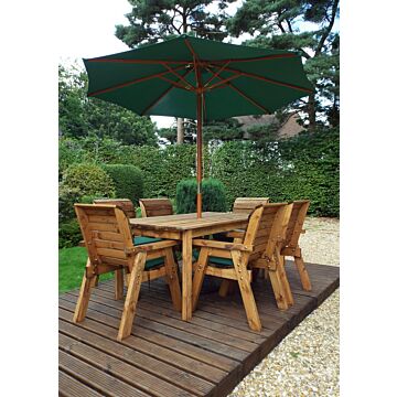 Six Seater Table Set - Green