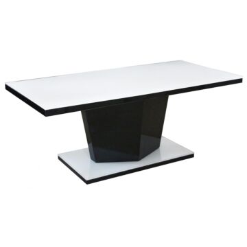 Nora Super White Glass Coffee Table White & Black