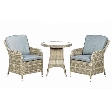 Wentworth 2 Seater Round Imperial Bistro Set 70cm Round Table With 2 Imperial Chairs Including Cushions