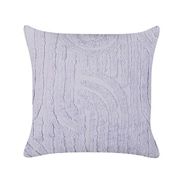 Decorative Cushion Violet Cotton Polyester Filling 45 X 45 Cm Abstract Pattern Square Modern Home Accessory Living Room Bedroom Beliani
