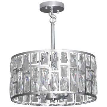 Homcom 72 Glass Crystallite Chandelier - Silver-tone