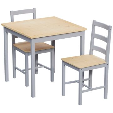 Vida Designs Yorkshire 2 Seater Dining Set, Grey & Pine