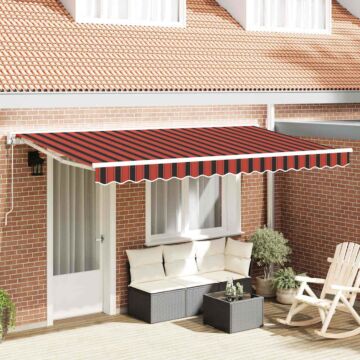 Vidaxl Retractable Awning Manual Orange And Black 350x200 Cm