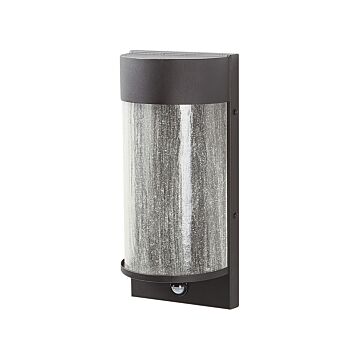 Outdoor Led Wall Light Lamp Black Sconce Metal Iron Glass Matte With Motion Sensor Modern Design Patio Garden Beliani