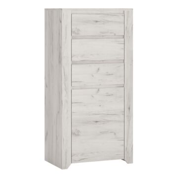 Angel 1 Door 3 Drawer Chest In White Craft Oak