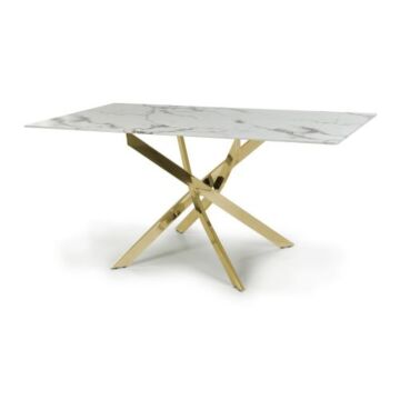 Astoria Medium 1.6m White/gold Dining Table