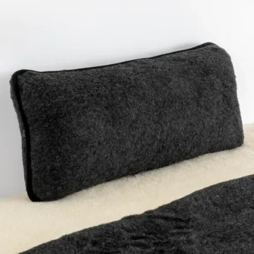 Merino Wool Pillow - Black 80cm X 40cm