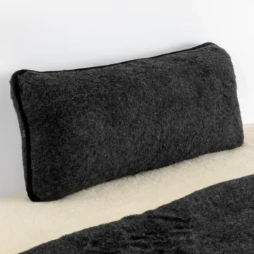 Merino Wool Pillow - Black 80cm X 40cm 