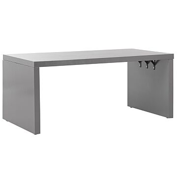 Garden Dining Table Grey Concrete 180 X 90 Cm U-shape 6 Seater Water Resistant Beliani
