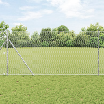 Vidaxl Hexagon Fence 1x100 M Galvanised Steel, Vidaxl Fence Posts 13 Pcs Ø32 Mm 150 Cm Galvanised Steel