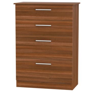 Contrast 4 Drawer Deep Chest In Noche Walnut