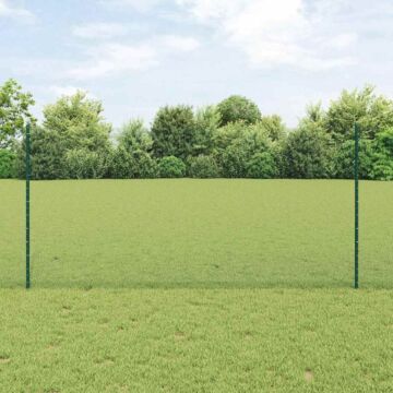 Vidaxl Fence Posts 11 Pcs U-channel Green 120 Cm Steel, Vidaxl Hexagon Fence Green 1.2x100 M Steel