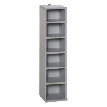 Homcom 204 Cd Media Display Shelf Unit Set Of 2 Blu-ray Dvd Tower Rack W/ Adjustable Shelves Bookcase Storage Organiser, Grey