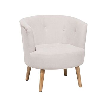 Armchair Off-white Upholstered Tub Chair Retro Style Beliani