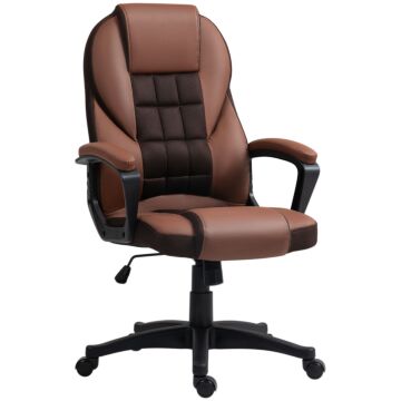 Homcom Faux Leather Office Chair - Brown