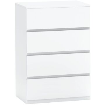 Homcom Chest Of Drawers, 4-drawer Storage Cabinets, Modern Dresser, Storage Drawer Unit For Bedroom