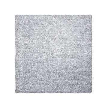 Shaggy Area Rug Grey Melange 200 X 200 Cm Modern High-pile Machine-tufted Square Carpet Beliani