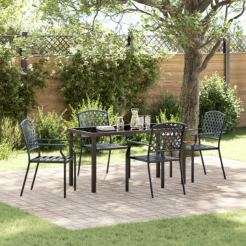 Vidaxl 5 Piece Garden Dining Set Anthracite Steel