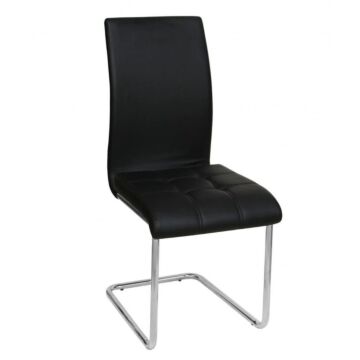 Samurai Pu Chairs Chrome & Black (4s)