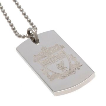 Liverpool Fc Engraved Dog Tag & Chain Cr