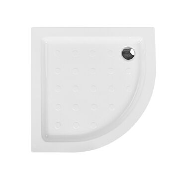 Shower Tray With Drain White Acrylic With Abs 80 X 80 X 7 Cm Minimalist Anti-slip Beliani