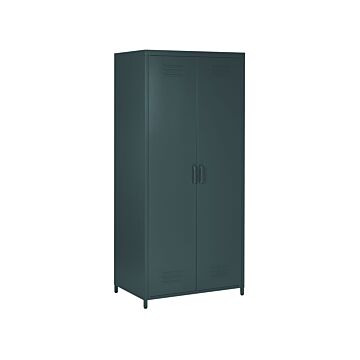 Home Office Storage Cabinet Grey Steel 2 Doors 4 Shelves Industrial Design Beliani