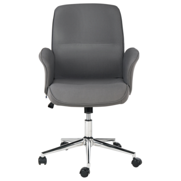 Elegant Office Chair Polyester Swivel Gray Delightful Beliani