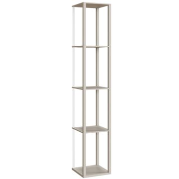 Homcom Rgb Led Floor Lamp With Shelves, Modern Dimmable Standing Lamp With Remote Control, Adjustable Brightness & Speed For Living Room, Bedroom, Office, Oak