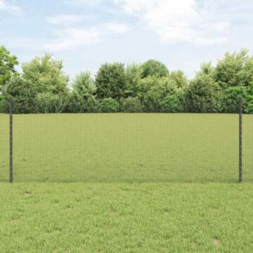 Vidaxl Welded Wire Fence With 44 U Posts Grey 0.8x100 M Steel