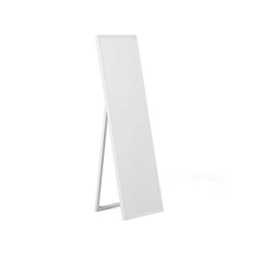Standing Floor Mirror White Rectangular 40 X 140 Cm Beliani