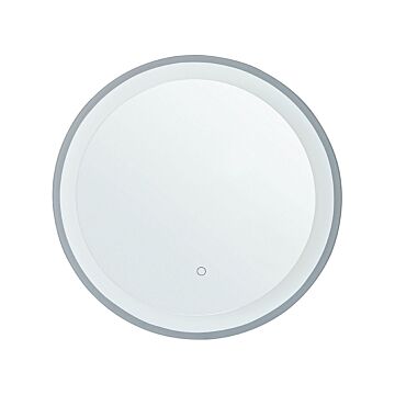 Wall Mirror Round 58 Cm Led Lights Anti Fog System Bathroom Accessories Decorative Beliani
