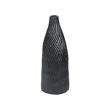 Decorative Vase Black 50 Cm Terracotta Minimalist Modern Scandinavian Decor Beliani
