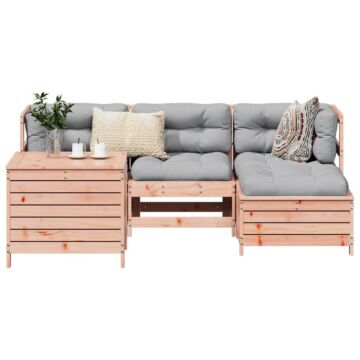 Vidaxl 5 Piece Garden Sofa Set Solid Wood Douglas Fir