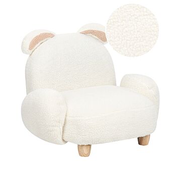 Animal Armchair White Polyester Upholstery Nursery Furniture Seat For Children Modern Design Rabbit Shape Beliani