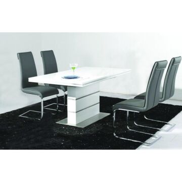 Dolores Pu Dining Chair White & Chrome (4s)