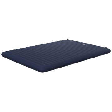 Outsunny Double Size Air Bed, With Built-in Foot Pump And Carry Bag, Blue