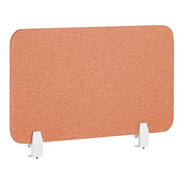 Desk Screen Light Red Pet Board Fabric Cover 80 X 40 Cm Acoustic Screen Modular Mounting Clamps Home Office Beliani