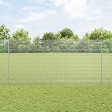 Vidaxl Welded Wire Fence With 44 U Posts Silver 1.5x50 M Steel